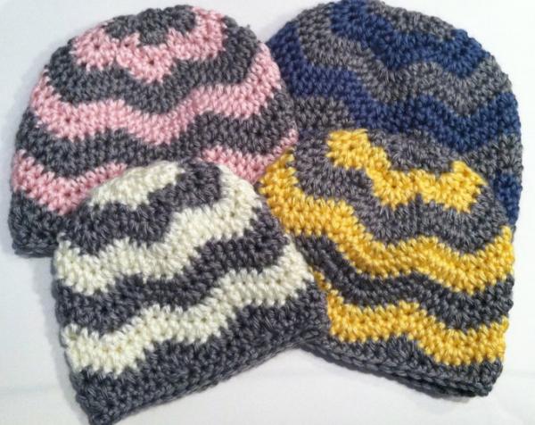 Chevron crochet hat pattern