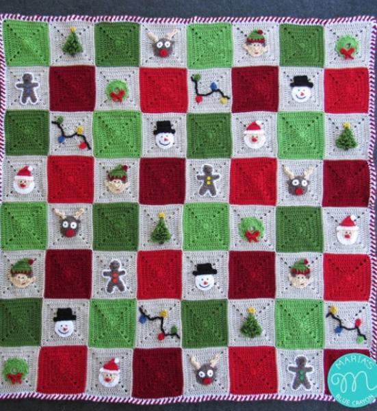 Christmas Granny Afghan Free Crochet Pattern