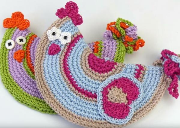 Chicken crochet potholder