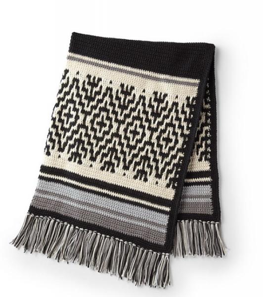 Nordic Stripes Blanket Free Crochet Pattern