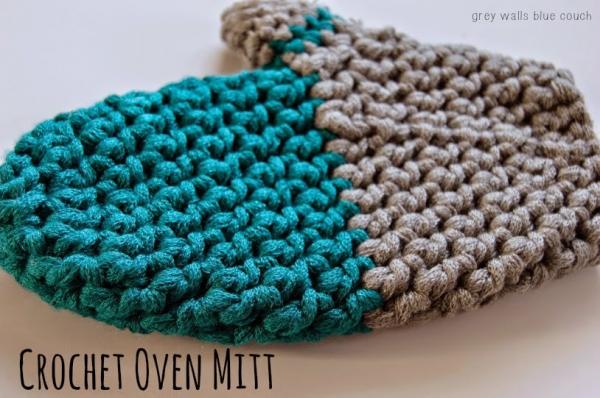Crochet oven mitts