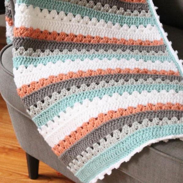 Quick and Simple Striped Baby Blanket Pattern