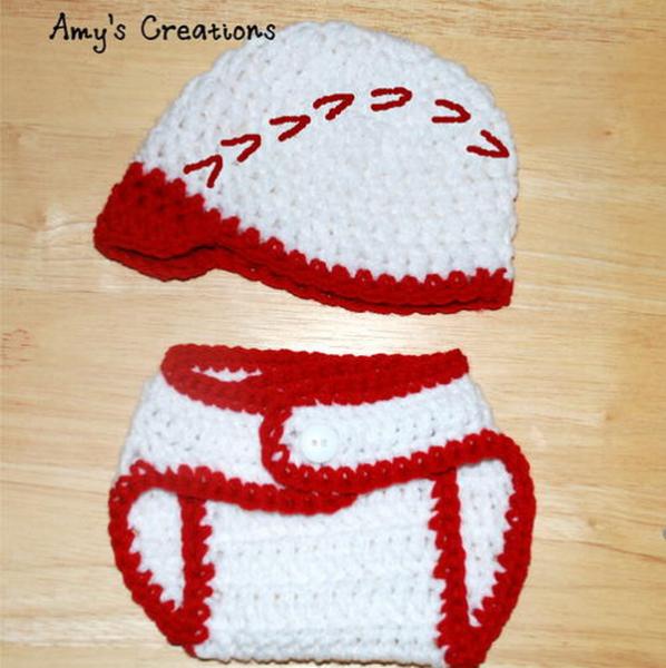 Crochet Baseball Hat and Diaper Cover