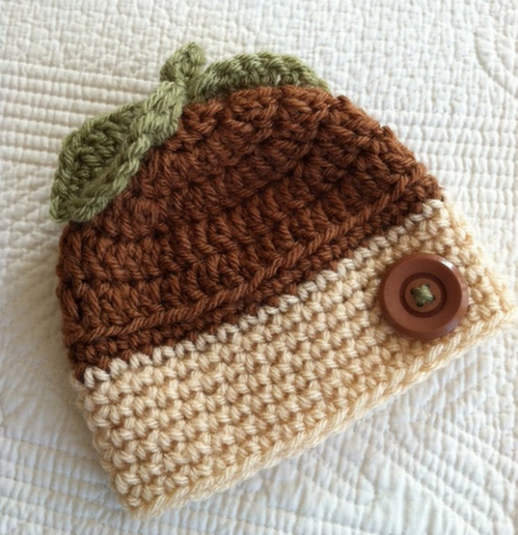 Crochet Acorn Baby Hat