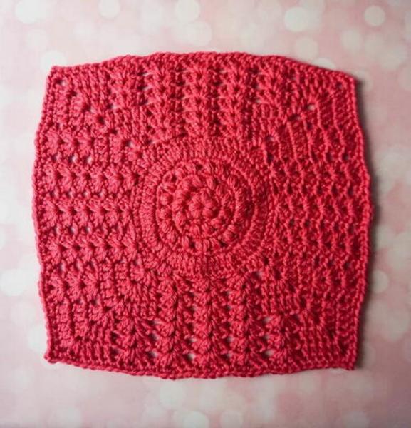 Puffs And Double V-stitch Square