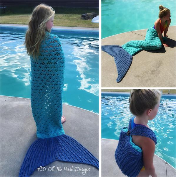 Free crochet mermaid tail blanket pattern