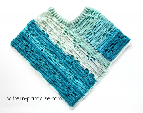 Dragonfly Crochet Poncho Free Pattern