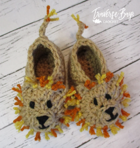 Lion Baby Booties