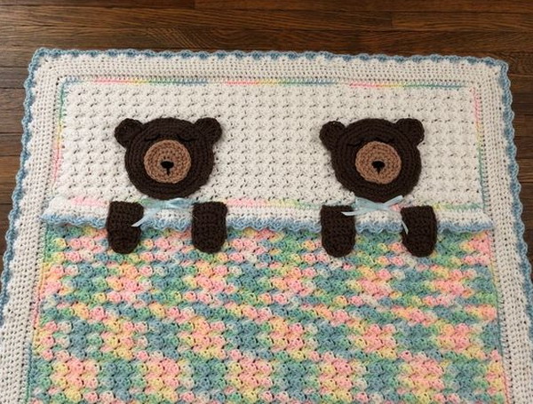 Teddy bear crochet blanket pattern