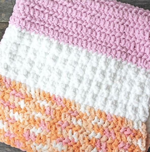 Peachy Stripe Baby Blanket
