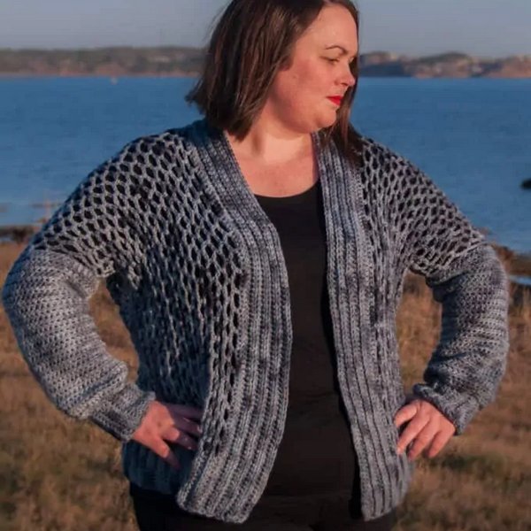 Airy Denim Cardigan Free Crochet Pattern