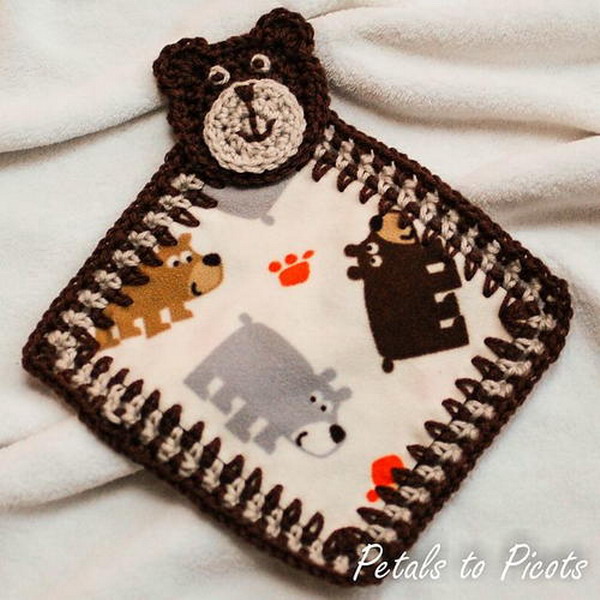 Bear Lovey Blanket Free Crochet Pattern