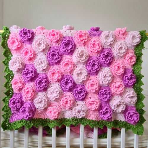 Summer Garden Flower Baby Blanket