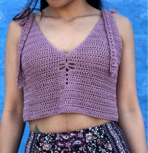 Dragon Fly Crochet Halter Top Free Pattern