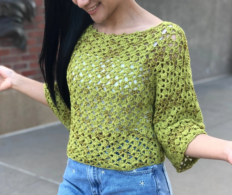 Lacy Crochet Sweater Top