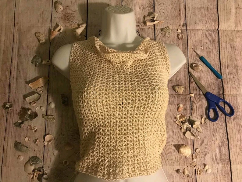 Crochet Cowl Neck Top