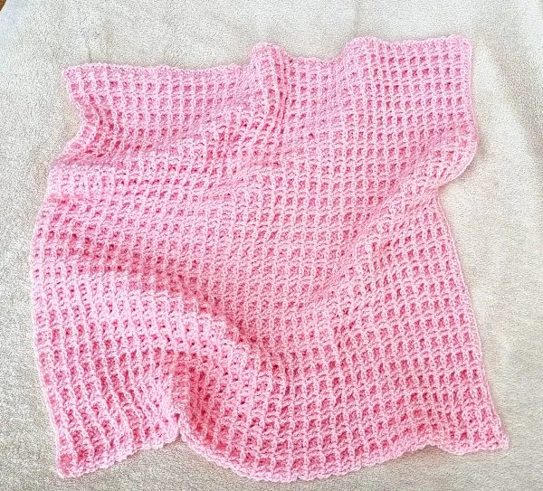 Double Waffle Crochet Baby Blanket