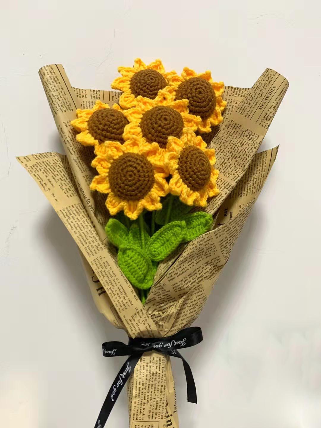 Sunflower crochet bouquet