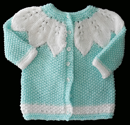 Two colour sweater design for baby girl