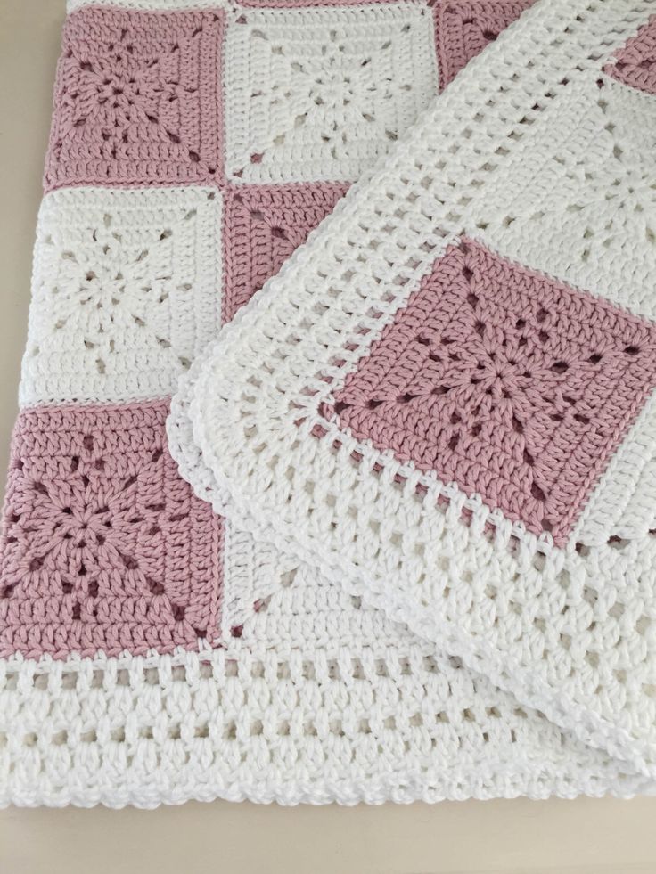 Granny square crochet baby blanket