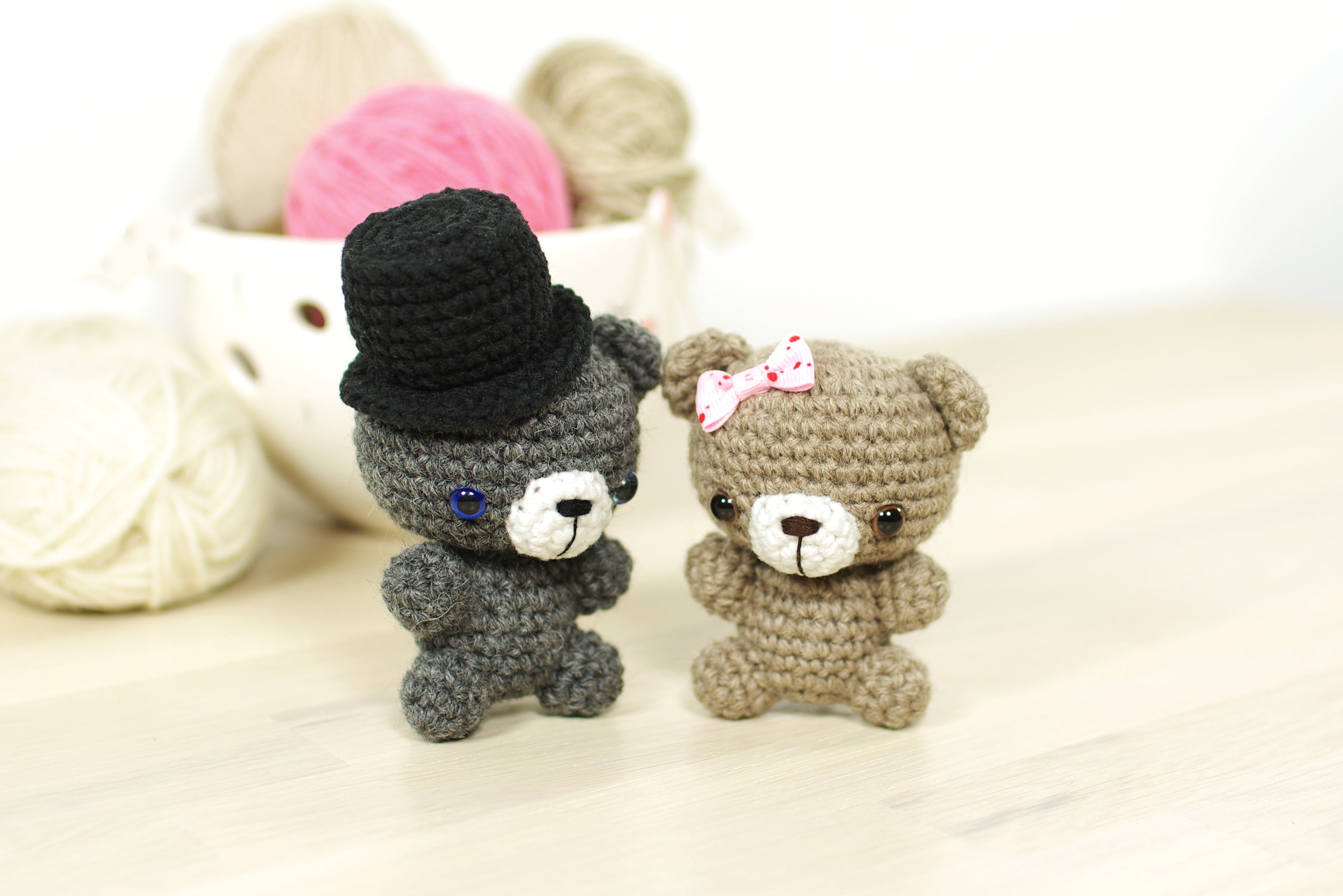 Crochet mini teddy bear