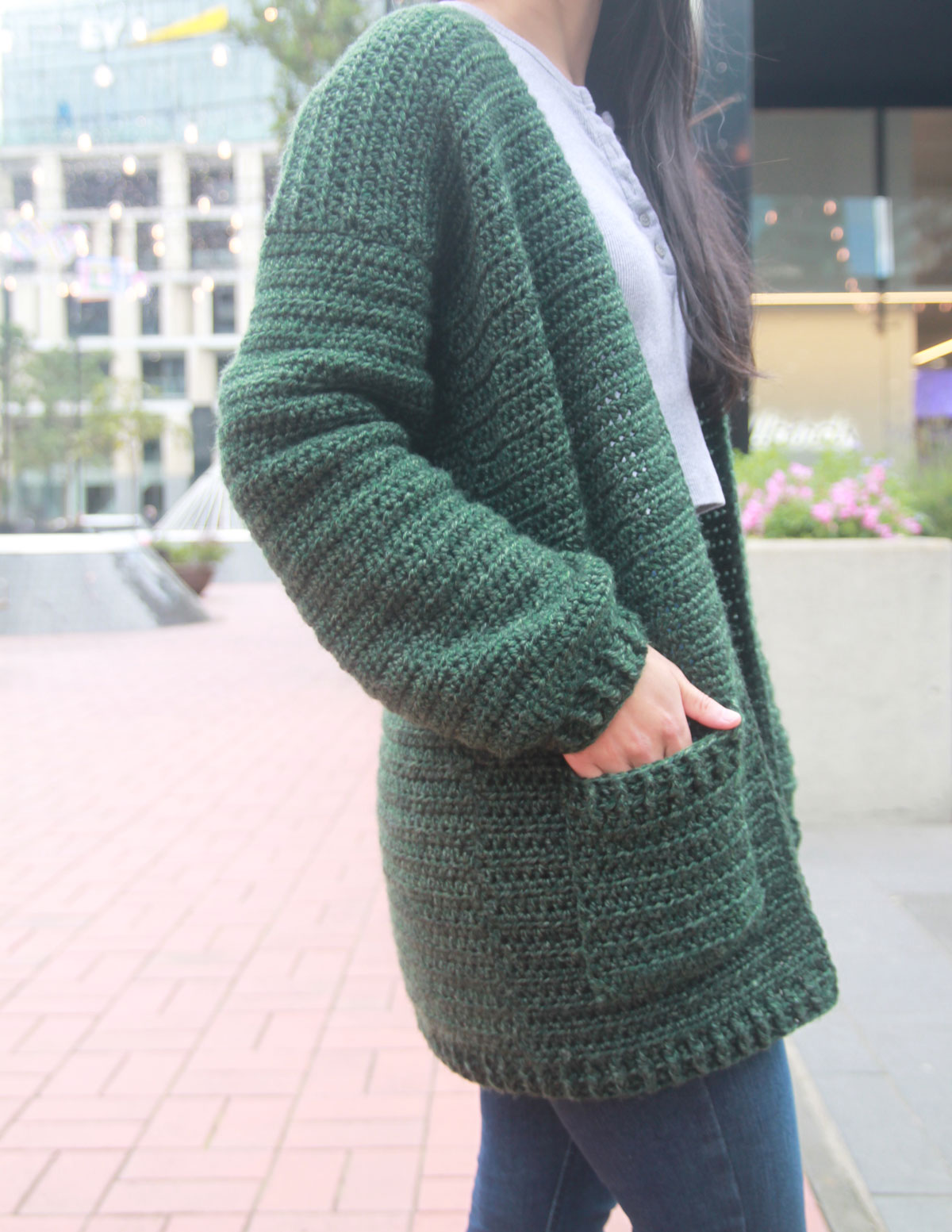 Half double crochet cardigan