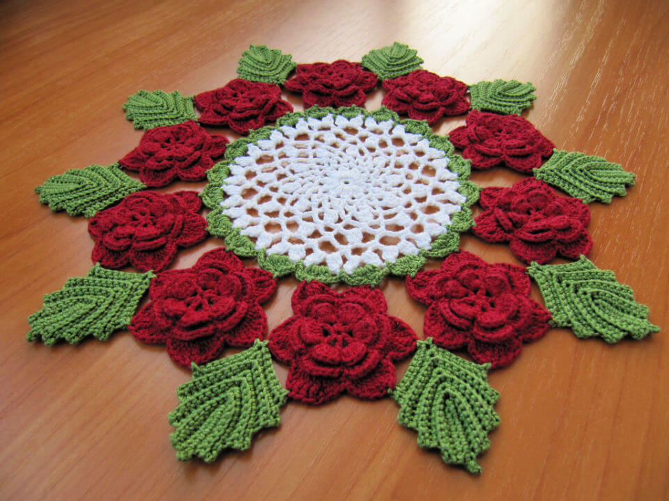Free Crochet Rose Doily Pattern