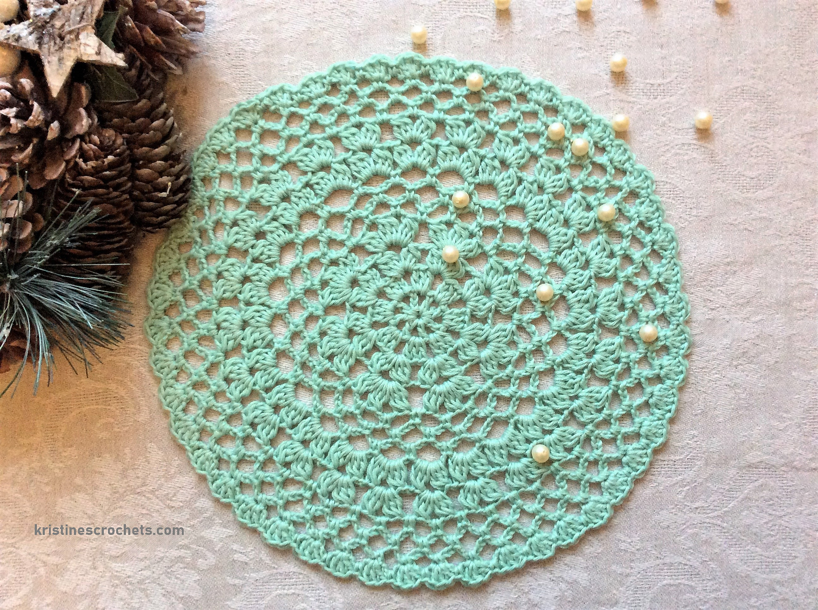 Crochet Fresh Mint Doily Pattern