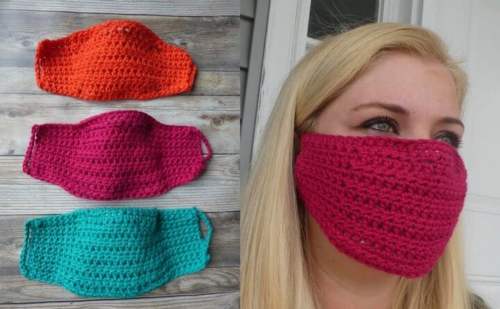 Crochet Face Mask With Filter