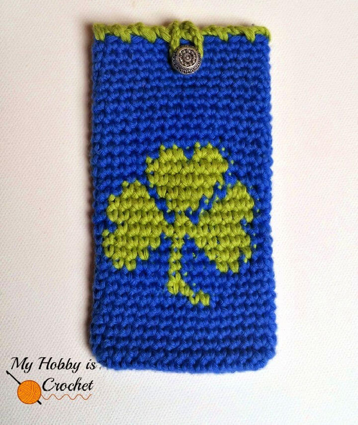 Crochet Shamrock Phone Cover