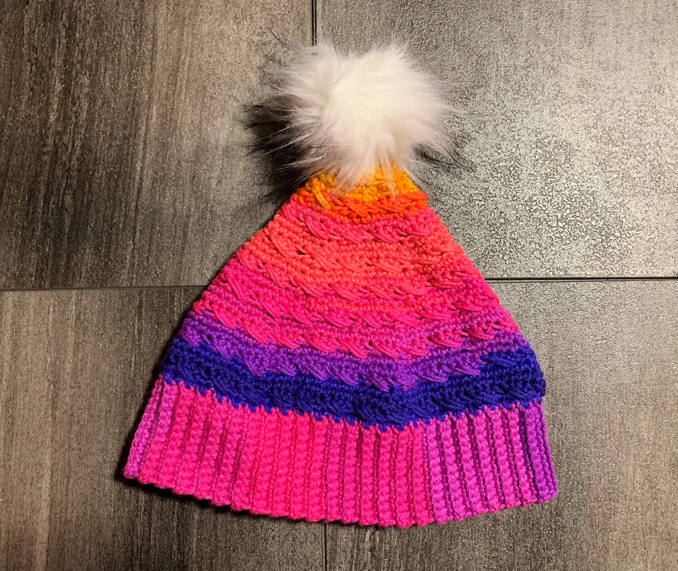 Crochet Rainbow Winter Hat