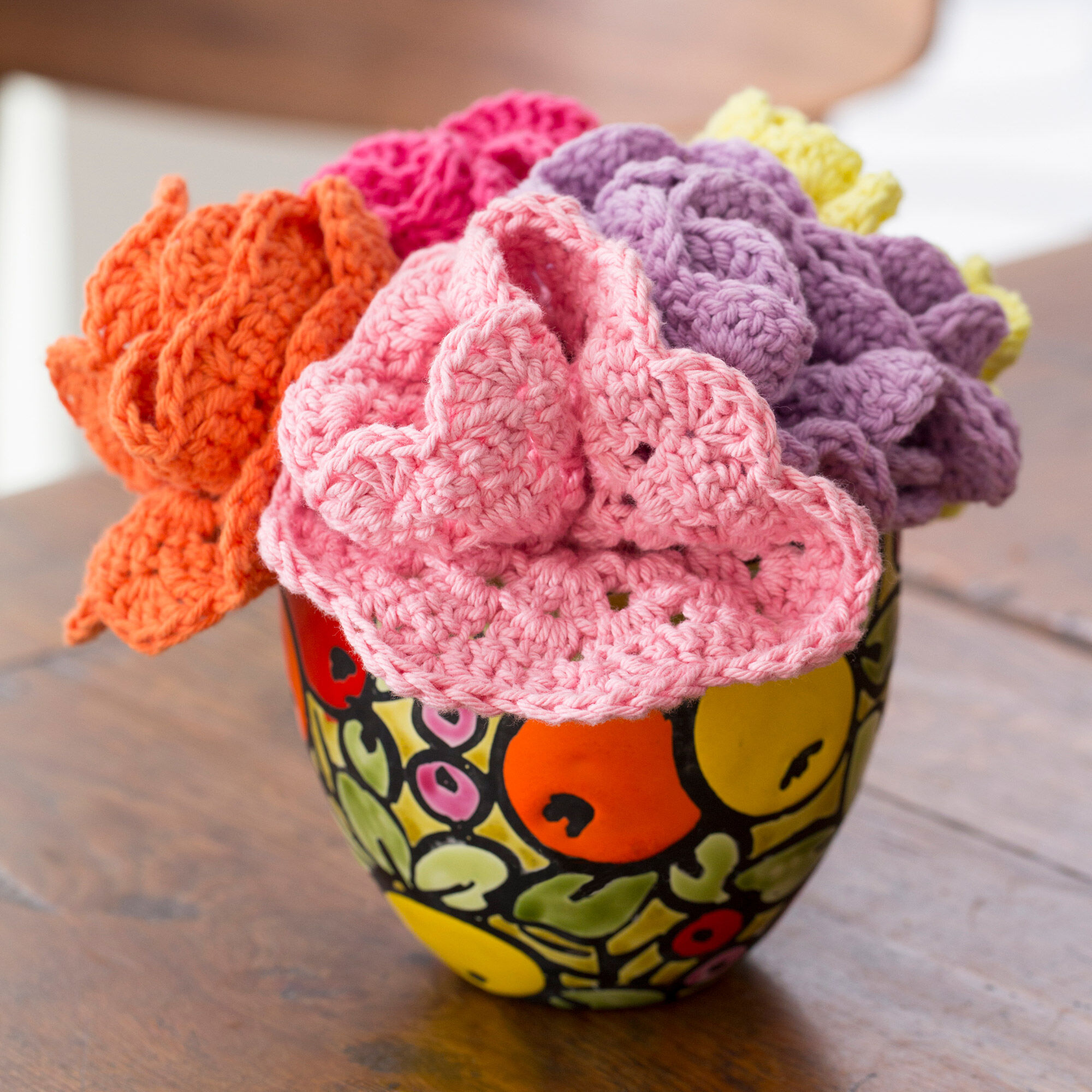 Red Heart Crochet Dishcloths Bouquet