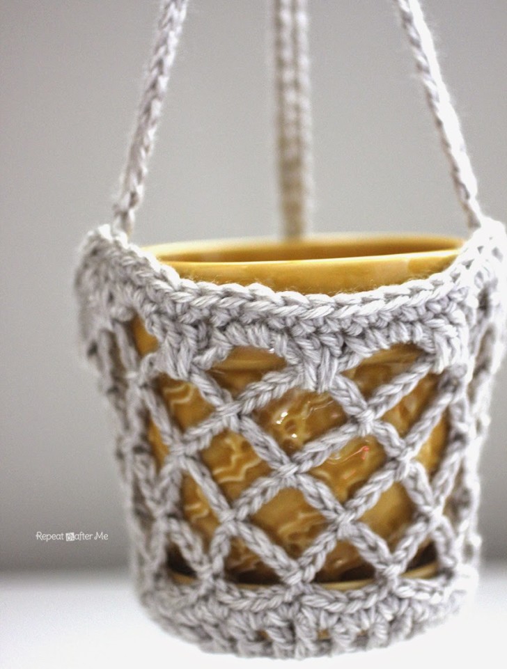 Crochet Flower Pot Hanging Basket