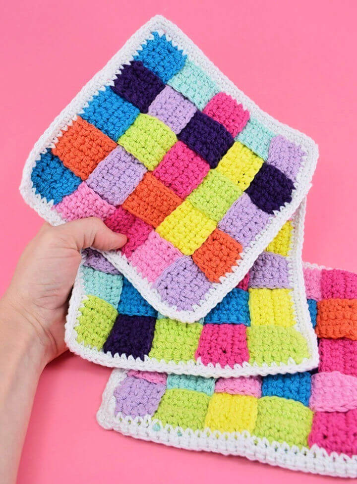 Woven Crochet Dishcloths Pattern