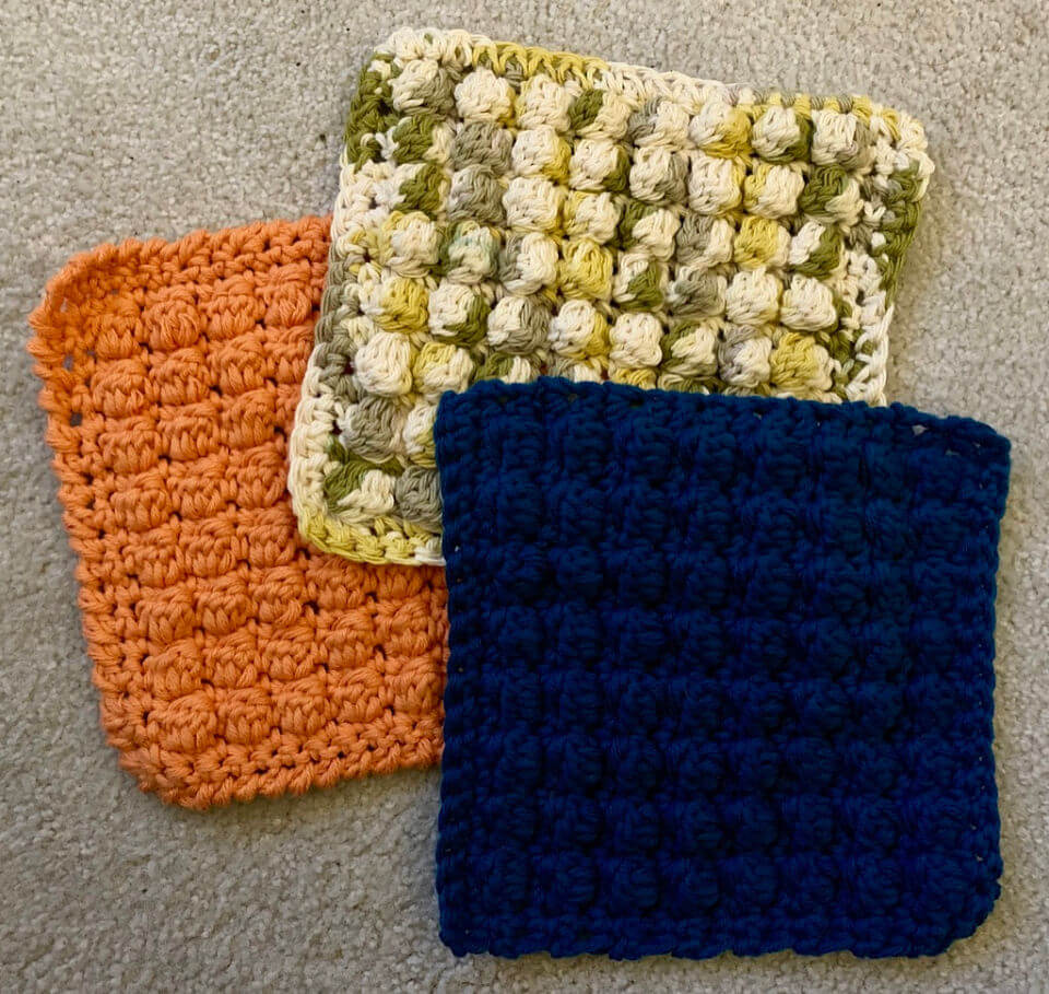 Bobble Dishcloths Crochet Pattern