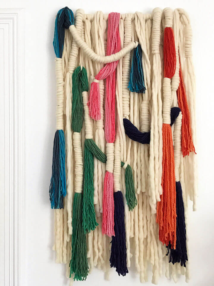 Wrapped Wool Yarn Wall Hanging