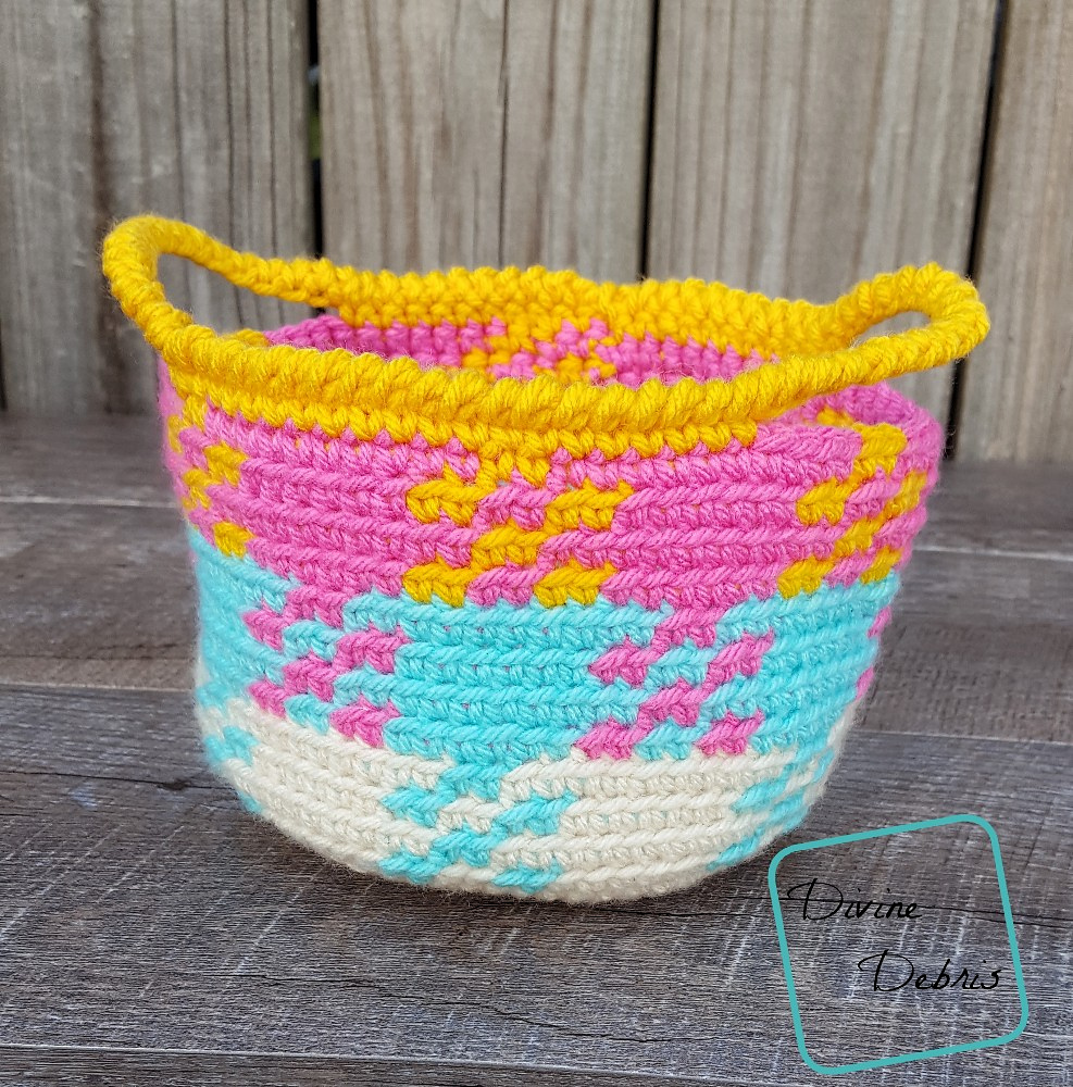 Crochet Gingham Basket Pattern
