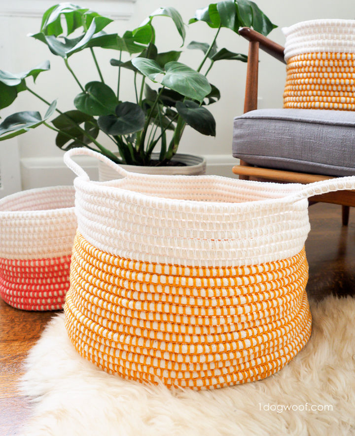 Color Wheel Coil Crochet Basket Pattern