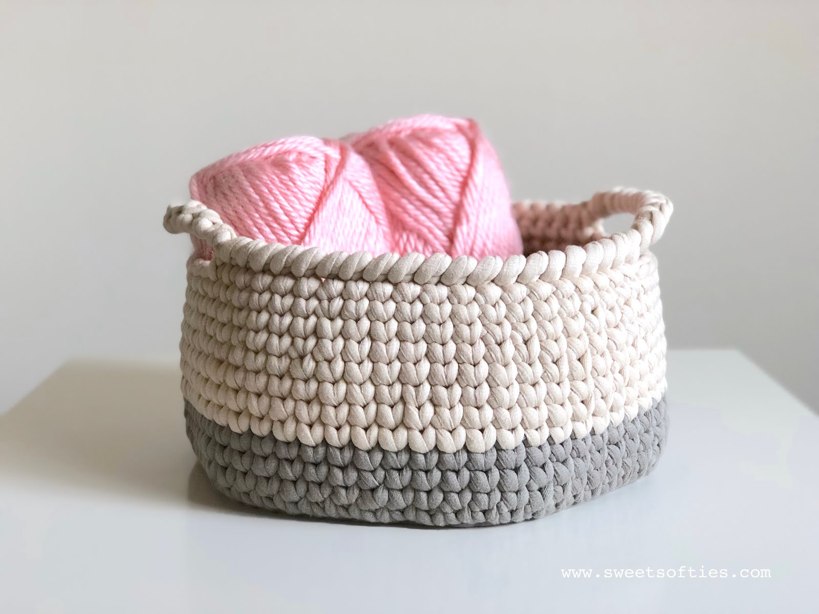 Knit Stitch Crochet Basket Pattern