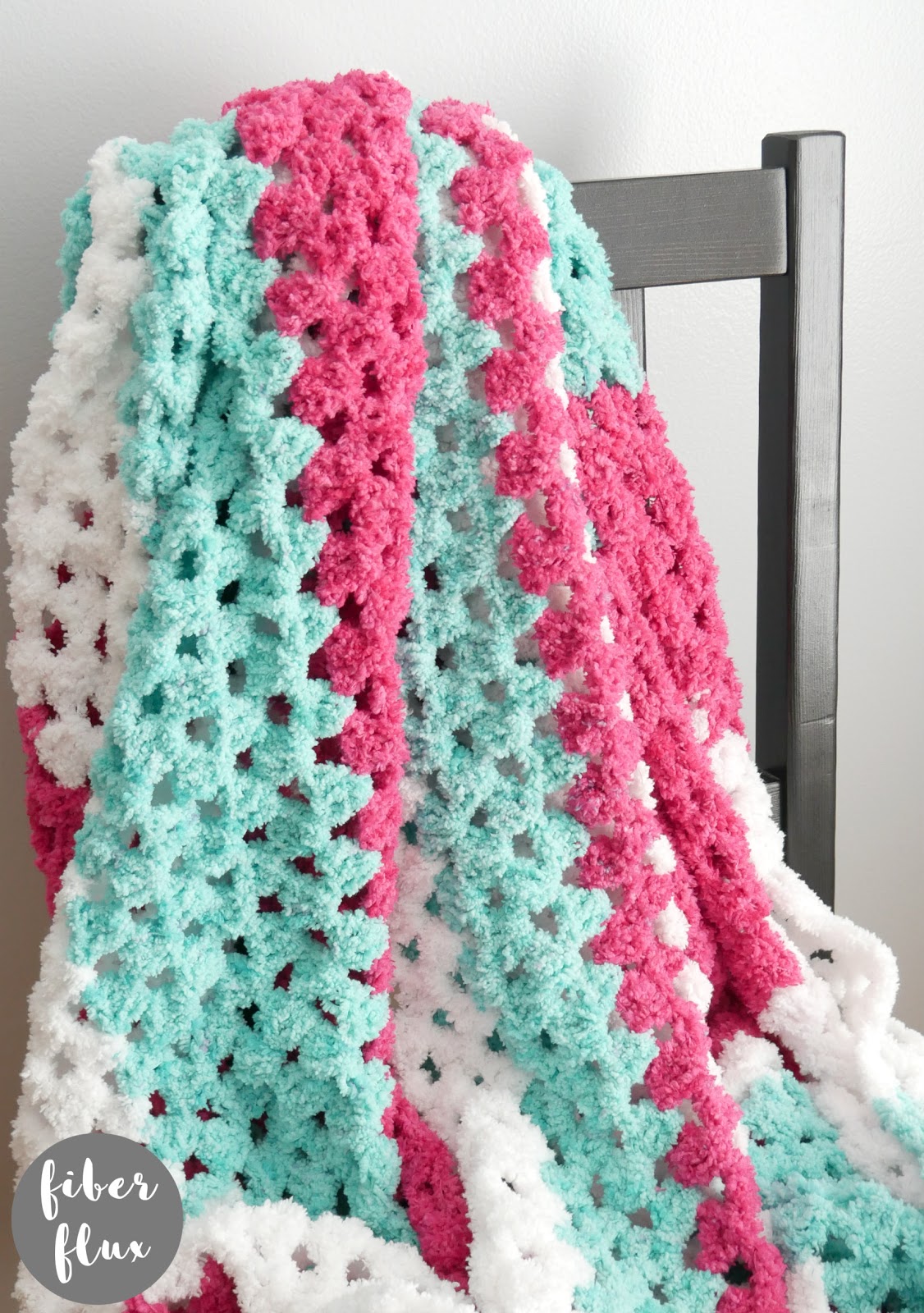 Fluffy Granny C2C Crochet Blanket