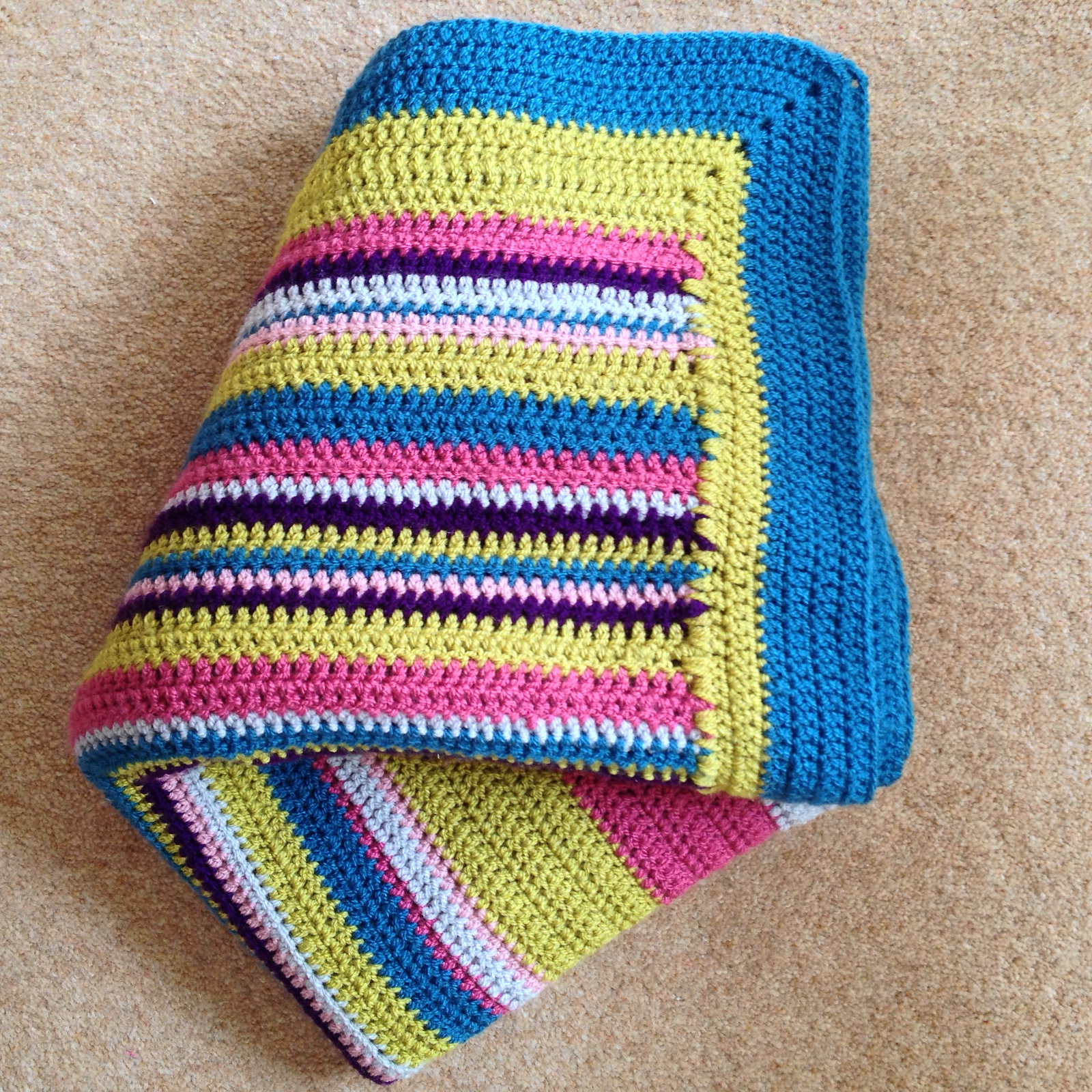 Crochet Bright Stripy Blanket