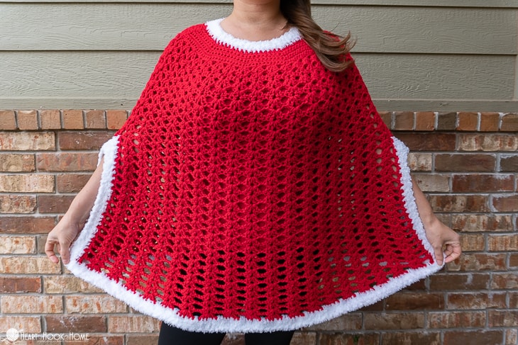 Holly Jolly Poncho - Free Christmas Poncho Crochet Pattern