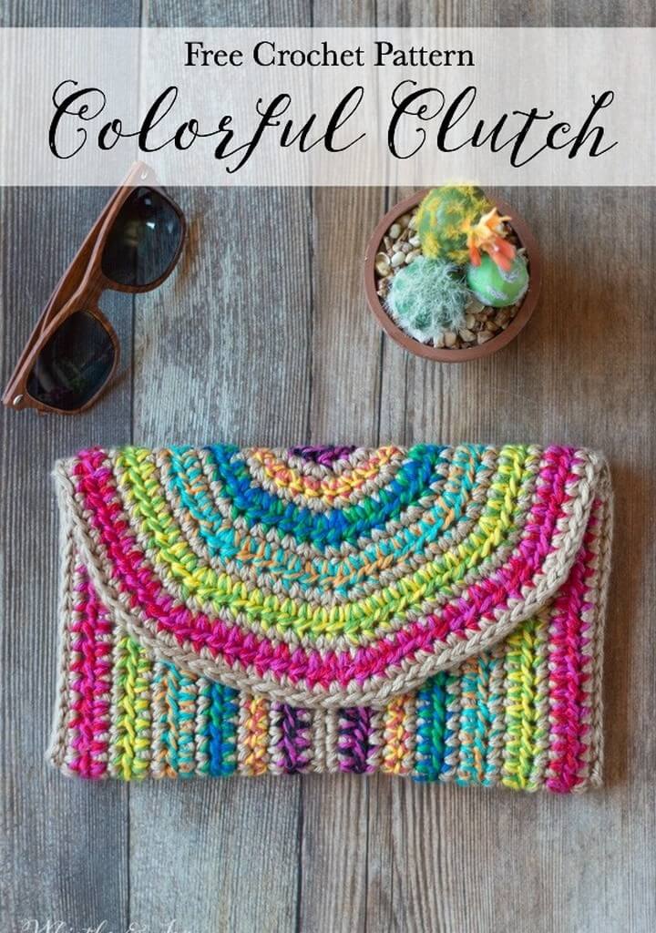 Rica Colorful Crochet Clutch - Free Crochet Pattern