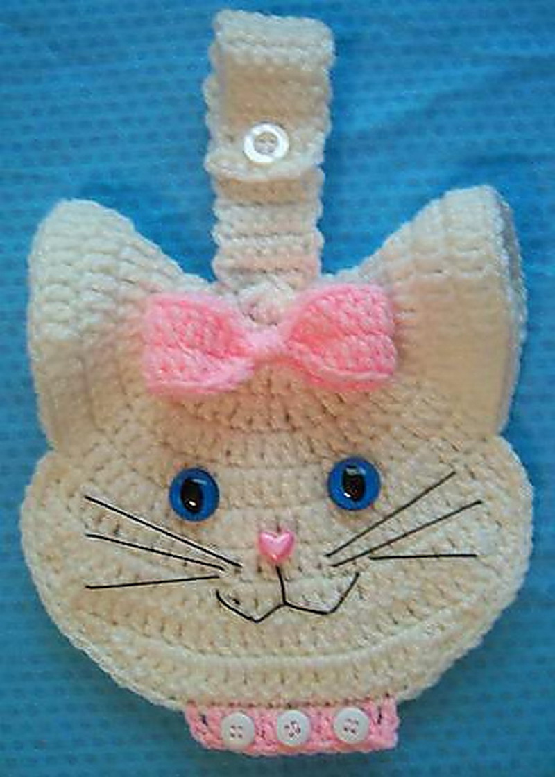 3 D Kitty Cat Crochet Towel Topper