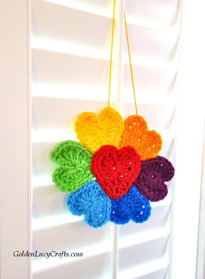 Crochet Rainbow Flower for Window
