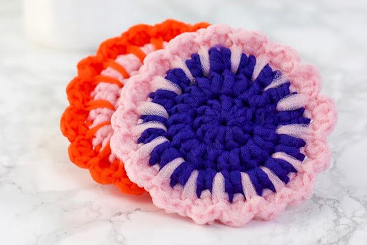 Crochet Scrubbies Pattern Using Tulle