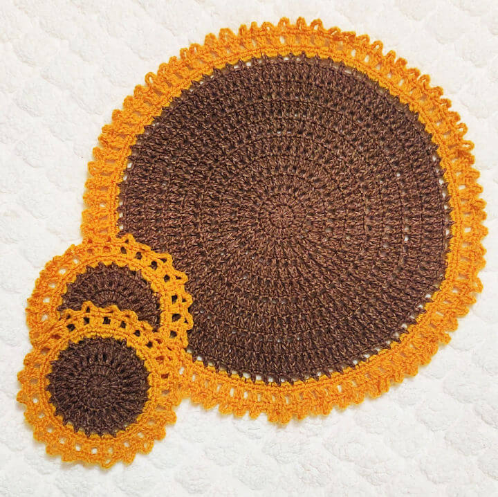 Crochet Sunflower Tablemat Doily