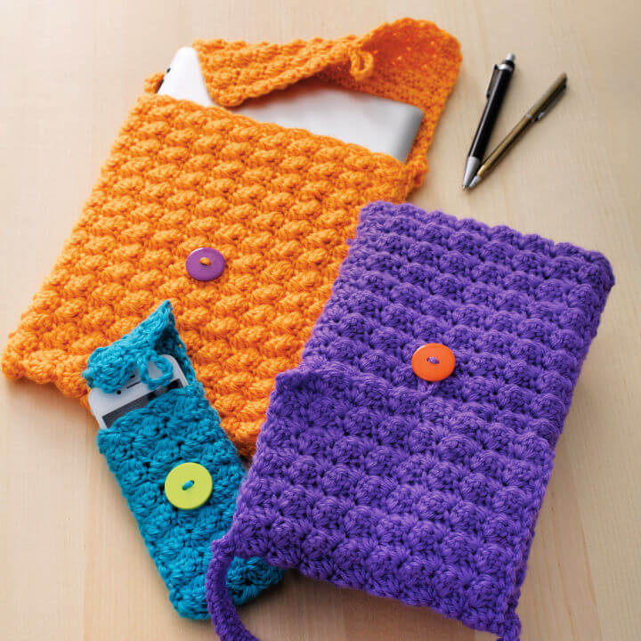 Caron Crochet Cell Phone or Tablet Cozy