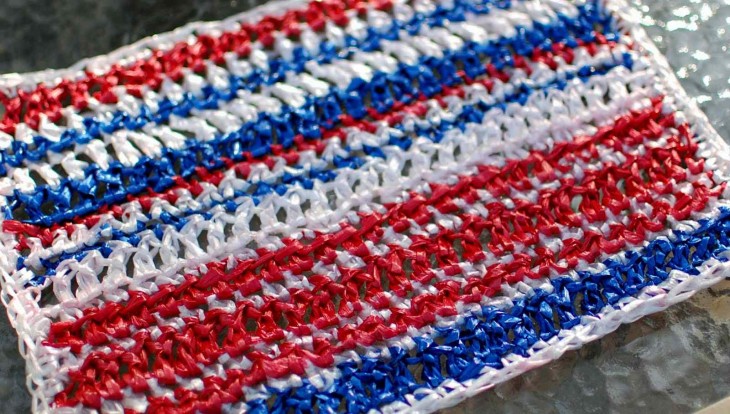 Red, White, and Blue Plarn Crochet Placemats