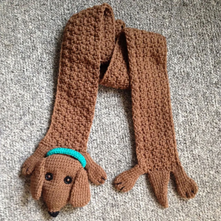 Wiener Dog Crochet Scarf